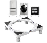 DEWEL Base de Réfrigérateur Support de Machine à Laver pour Frigo Lave-linge Sèche-linge Largeur Réglable 45-65cm Charge 300 kg avec l'Effet de Réduiction du Bruit