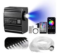 DEWEL Bluetooth 12W RGBW Twinkle LED Fibre Optique Star Plafonniers Kit, Starry Sky Meteor Voiture kit LED Voiture Fibre Optique pour Bar/Café/Fête/Maison/Voiture