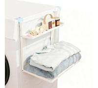 DEWEL Égouttoir magnétique pour machine à laver, étagère magnétique pliable à double niveau, cintre, capacité de charge 2kg, blanc, 40 x 25 cm