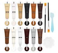 DEWEL Kit de réparation de bois,12 Couleurs - Tube de retouche pour parquet stratifié - Peinture de réparation pour rayures, fissures et décolorations sur bois