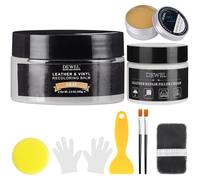 DEWEL Kit Réparation Cuir,100g Gris Peinture Cuir,50g Pâte Réparation Cuir,50g Entretien du Cuir,pour Fissures Rayures Trous de Canapés,Sièges d'auto, Sacs,Vêtements
