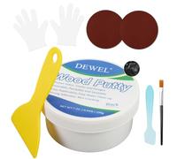 DEWEL Mastic à Bois Noir, Pâte à Bois à Séchage Rapide, 200 g | Pour reboucher trous et fissures; pâte ponçable, teintable et peignable, avec forte adhérence et spatule incluse