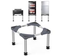 DEWEL Mini Base de Réfrigérateur Support Électroménager Réglable Hauteur 33-36 cm, Base de Lave-vaisselle 45-67 cm avec 4 Pieds Robustes, Charge 200 kg pour Sécheuse armoire de Réfrigérateur Gris