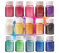 DEWEL Pigements pour résine époxy 15 x 10 g Colorant pour travaux manuels, colorants de fabrication de savons, bougies, pompes de bain, bijoux, résine époxy pour bricolage 15 couleurs