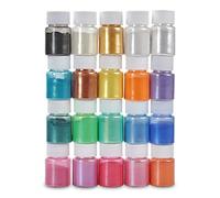 DEWEL Pigment Résine époxy 10g*20 Couleurs,Colorant en Poudre Métallique,Colorant de Savon pour maquillage, ongles,la Fabrication de Bijoux, Fabrication de Bougies, Bombes de Bain