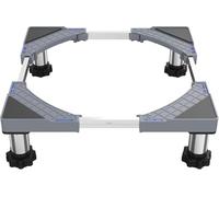 DEWEL Support réglable pour machine à laver/sèche-linge, socle pour machine à laver et sèche-linge, capacité de charge 350kg, largeur réglable 44,5-67cm, hauteur de surélévation 18cm-22cm, gris