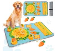 DEWEL Tapis de fouille Chien, 78 x 48 cm cm Tapiss de Léchage Chien, avec Carottes Sonores Jouet interactif pour Petits et Grands Chiens