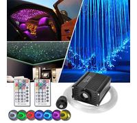 DEWEL Voiture Ciel Étoilé Fibre Optique Bluetooth 16W RGBW LED, Projecteur Galaxie, Kit Plafonnier 450PCS 0.75mm x 2m avec Télécommande