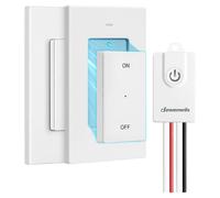 DEWENWILS Interrupteur sans fil 230 V, kit interrupteur lumière avec émetteur mural, portée 30 m, bouton radio magnétique amovible, sans câblage, pour lampe