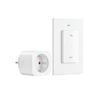 DEWENWILS Kit Prise Télécommandée Sans Fil, Interrupteur Mural + 1 Prise | 16A 3680W, Télécommande Magnétique, Sans Câble Requis, Portée 30 m, Préprogrammé, Extensible, Blanc