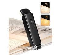 DEWENWILS Lampe de lecture avec clip, rechargeable par USB pour lire au lit, lampe de livre à clipser pour lire la nuit, luminosité réglable, lumière d'aide au sommeil, blanc chaud (noir)