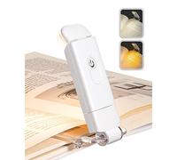 DEWENWILS Lampe de Lecture Rechargeable, Lampe Clip pour Lire Dans le Lit, 4 Réglages de Luminosité, 2 Couleurs Chaudes, Protection des Yeux, Cadeau pour les Liseusurs Enfants, Blanc
