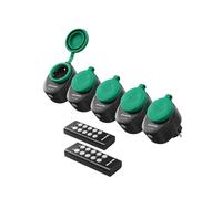 DEWENWILS Lot de 2 Multiprises Étanches Télécommandées avec Télécommande pour l'Extérieur - IP44 - Avec 2 Télécommandes pour Décoration de Vacances - 3680 W - Portée de 30 m - Certifié CE et TÜV