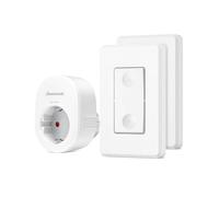 DEWENWILS Lot de prises télécommandées avec télécommande, 16 A 3680 W, interrupteur mural sans fil, plug-in, interrupteur mural sans fil, interrupteur extensible pour décoration de vacances, portée de