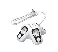 DEWENWILS Multiprise USB 2A + 2C, avec Interrupteurs Individuels, 2 m | Multiprise avec Protection Contre Les Surtensions et Sécurité Enfant, 3680 W / 16 A, Gain de Place pour Bureau Et Maison