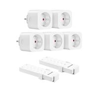 DEWENWILS Prise Télécommandée Programmable - Lot de 5 Prises connectées avec 2 Télécommandes - 16A/3680W - Prise EU Type E/F