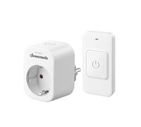 DEWENWILS Prises télécommandées, 3680W 16A, Interrupteur magnétique à un bouton, Portée 30 m, Préconfigurées, Kit de prises sans fil pour lampes et appareils ménagers, Blanc