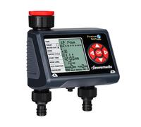 Dewenwils Programmateur d’arrosage, 2 sorties, 4 programmes d’arrosage par zone, minuterie d’arrosage pour jardin, minuterie d’arrosage automatique avec modes retard pluie/manuel/automatique