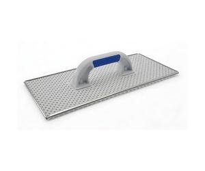 DEWEPRO® cale à poncer - Planche à poncer en WDVS, béton cellulaire et polystyrène - Planche à râper - Truelle avec plaque en acier galvanisé - Planche à niveler - 400x180mm
