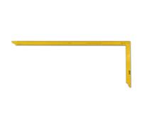 DEWEPRO Équerre de charpentier 1000 mm avec division des deux côtés - Revêtement par poudre jaune - Angle en métal plat - Avec trou de suspension