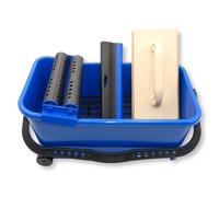 DEWEPRO® Kit Carrelage 6 Pièces - Seau 16L avec Roues - Flotteur Éponge Rainuré - Raclette à Joint 245 mm - Outils de Pose et Nettoyage Carrelage