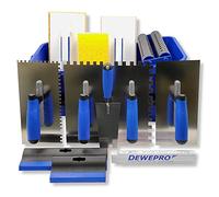 DEWEPRO Kit de nettoyage professionnel pour carreleur XL - 15 pièces dans un seau de lavage de 20 litres avec double roulettes, outils et accessoires