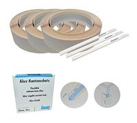 DEWEPRO KNAUF® - Lot de 3 Protecteurs d'Angle Alux - Rouleau de 30 m - Protection Flexible des Bords et Angles pour Cloison Sèche - Inclus : 1 Crayon de Charpentier