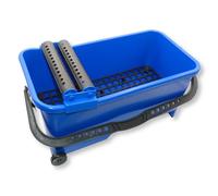 DEWEPRO® Seau de lavage professionnel de 20 l avec 2 roues, un tamis de fond et un embout à double rouleau