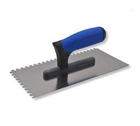 DEWEPRO® Truelle crantée - platoir Dentelle - Truelle lisseuse crantée - Acier Inoxydable 270 x 130 mm - Denture : 6x6 mm - Manche de Haute Qualité à 2 Composants