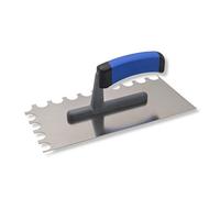 DEWEPRO® Truelle dentée - Spatule dentée - Truelle dentée - Denture semi-circulaire : 20 x 15 mm - Denture arquée pour une application généreuse de colle