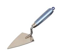 DEWEPRO Truelle Pointue Forme Hamburger 140x80 mm - Lame En Acier Inoxydable Avec Manche En Bois Verni - Kelle De Maçon Professionnelle Pour Plâtre, Mortier Et Travaux De Rénovation