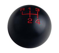 DEWHEL Pommeau de levier de vitesse manuel 4 vitesses en aluminium lesté 3/8-16 - Noir/rouge - 200 g