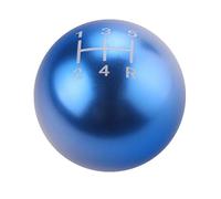 DEWHEL Round Ball Manual Gear Stick Shift Knob 5 Speed Short Throw Shifter Selector M10x1.25 Aluminum Screw On (Blue)