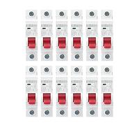 DEWIN 1P DC Disjoncteur, 12pcs DZ47-63Z DC250V MCB Disjoncteur Commutateur d'air Protection de Circuit pour l'énergie Solaire, Petit Système de Production d'Énergie(20A)