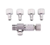 DEWIN Air Brush Fitting, Airbrush Air Horse Disconnect Adapter Quick Connecter Accessories avec 4pcs 1/8'' Mâle et Femelle Raccords Pièces