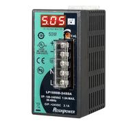 DEWIN Bloc d'alimentation, Alimentation à Découpage à Affichage Numérique 50W Bloc d'alimentation Rail DIN Transformateur de Tension d'alimentation AC100-220V