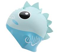 DeWIN Bonnet Bain pour Enfants, Bonnet Bain Poisson Rouge en Silicone Souple Supérieure avec Requin Dinosaure Bonnet Bain élastique pour Garçons et Filles Cheveux Longs et Courts