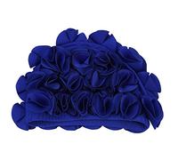 DEWIN Bonnet de Bain Rétro Fleur Floral Mode Chapeau de Bain élastique Bonnet de Bain de Cheveux Longs pour Femmes Enfants(Bleu)