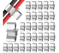 DEWIN Câble Pince en Acier Inoxydable pour Panneau Solaire,Lot de 50 Clips de Câble Solaire en Acier Inoxydable pour Panneau Solaire 23 x 10 mm