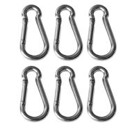 DEWIN Clips de en Acier Inoxydable 6 Pcs Hook à Ressort 304 de en Acier Inoxydable Crochet à Ressort pour Sac à Dos Sangle de Corde à Chaîne de Clés de clé