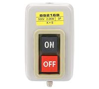 DEWIN Commutateur de Bouton Marche/Arrêt, Commutateur de Marche/Arrêt Auto-bloquant 3P on/Off Interrupteur à Bouton-Poussoir D'alimentation 110/220 / 380V 10A BS216B