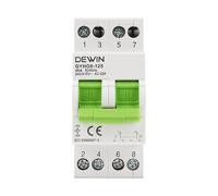 DEWIN Commutateur de transfert 2 pôles, commutateur de transfert manuel sur rail DIN commutateur d'isolement de transfert de puissance double 2P 63A AC 230V