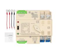 DEWIN Commutateur de Transfert Automatique, Commutateur Automatique à Double Alimentation sur Rail DIN pour Système PV vers Alimentation de la Ville 2P 100A 220V