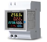 DeWin Compteur d'électricité Numérique, Compteur d'énergie Monophasé Courant Tension Puissance KWH Compteur 6 en 1 Compteur d'énergie avec écran LCD AC 40-300V 0-100A