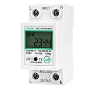 DEWIN Compteur d'électricité sur rail DIN, compteur d'énergie monophasé, suivi de la consommation électrique, compteur kWh avec remise à zéro for les particuliers 5(80) A AC 220 V