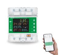 DeWin Compteur électrique 3 Phases, Compteur de Courant Triphasé Rail DIN Tuya WiFi Smart Meter Compteur électrique avec Protection Contre Les Surtensions et Protection Contre Les sous-tensions 100A