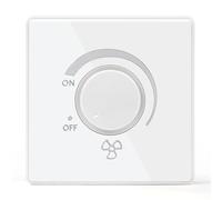 DEWIN Contrôleur de vitesse en continu for ventilateur de plafond, variateur de vitesse de ventilateur de type 86, contrôleur de commutateur de vitesse de ventilateur monté en surface