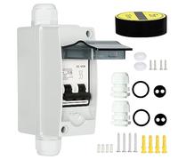 DEWIN Disjoncteur, Disjoncteur Solaire Photovoltaïque Interrupteur Isolateur PV DC Disjoncteurs électriques avec Boîte de Distribution étanche IP65 2P 16A DC 1000V