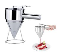 DEWIN Entonnoir à Piston,Entonnoir de Cuisson en Acier Inoxydable,Outils de Cuisson de Desserts pour Gâteaux Avec Support pour la Cuisine Familiale Utilisation de la Boulangerie