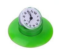 DeWin Horloge Murale, Mini Mignon Salle de Bains Cuisine Miroir Aspiration Horloge Murale Douche étanche Quartz Horloges Décoration Vert 8,6 cm